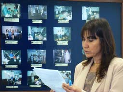A professora Mirian Scelza abriu as discussões sobre a odontogeriatria