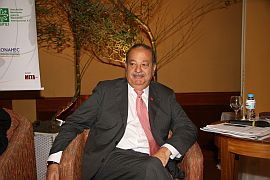 O empresário Carlos Slim fala de ações filantrópicas no Congresso Internacional de Educação